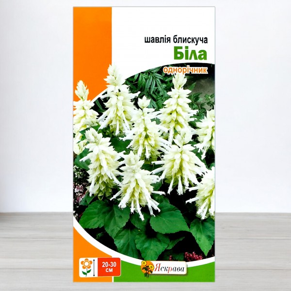 Семена шалфея блестящего Белый, 0,15г, ТМ Яскрава